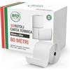 RFD 50 Rotoli Carta Termica 80x80x12mm Professionali (80 Metri) | BPA Free & Omologati | Per Registratore di Cassa RT, Stampante Fiscale, Epson, Custom e POS