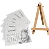 DAWCBVJQ Calendario Da Scrivania 2026 - Organizzatore E Pianificatore Da Scrivania Con Base In Legno - Calendario Mensile Da 2026,Per Casa, Ufficio, Scuola, Aula, Dormitorio E Studio