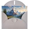 YYHWHJDE Gray YYHWHJDE - Biglietto d'auguri con immagine di montagna e lago, 15,2 x 10,2 cm, con effetto perlato su entrambi i lati e inchiostro ecologico