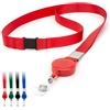 CKB LTD 10 cordini retrattili rossi porta badge di LanyardsTomorrow Cinghie piatte semplici da collo da 15 mm con tirante di sicurezza, porta badge identificativi con clip estensibile