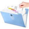 Generic Organizzatore Espandibile Aggiornato con 8 Tasche da 12, Cartelline a Soffietto con Etichette, Organizzatore Portatile per Documenti, Carte e Ricevute, Forniture per Casa, Università e Ufficio (Blu