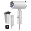 SGZIOO Asciugacapelli Da Viaggio 2400w, Asciugacapelli Professionale Phon Per Capelli Ioni Da Viaggio Manico Pieghevole Asciugacapelli Ad Asciugatura Rapida,Con Tasto Caldo/Freddo,3 Temperature (Bianco)