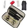 JIESENYU Set di forbici professionali da parrucchiere, per tagliare e sfoltire i capelli, con custodia per pettine, per barbieri, saloni di bellezza, uso domestico (set da 2)