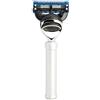 MÜHLE Travel - Rasoio a 5 lame, compatibile con lame Gillette, manico in alluminio anodizzato argento