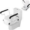 GOVITA - Rialzo WC con braccioli e Coperchio, Universale, per Anziani e Disabili, Sollevatore WC per Bagno, Sedile Ergonomico, Facile da Pulire (ALTEZZA REGOLABILE)