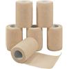 Nutoko 6 Rotoli Benda Elastica Bendaggio Adesiva Coesiva Benda Nastro Elastico Autoadesivo Salvapelle Sport Nastro Bendaggio Sportivo per Mani, Piedi, Ginocchia, Braccia 7.5cm x 4.5m