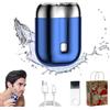 Gienslru Mini rasoio elettrico a doppia testa, nuovo modello di mini rasoio elettrico a doppia testa, mini rasoio elettrico portatile, mini rasoio elettrico da uomo, tascabile, lavabile, USB per casa, auto,