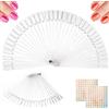AiQInu 100 Pezzi Unghie Espositore, Tip Unghie Espositore in Trasparente, Positore Unghie Ventaglio, Unghie Finte per Salone di Bellezza e Principianti Con Adesivi Numerati 1-100 (Quadrato)