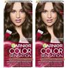 Garnier Color Sensation Coloration, Castano Chiaro 5.0, Colorazione Crema Permanente, Tutti i Tipi di Capelli, Colore fino a 10 Settimane & Copre i Capelli Bianchi 100% (Confezione da 2)