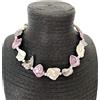 Handmade collana di perle barocche corte a forma di pepite, collana di perle da donna in viola, grigio e bianco, regalo per mamma, fidanzata, moglie