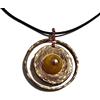Generico Collana con pendente in ottone e pietra con aggancio in rame fatta a mano di Carpenteria Mastronardi