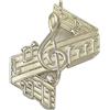 Handmade Chiave di Violino con Spartito e Note Musicali - Spilla da Donna (spilla da balia) in Argento 925 - Sol - Musica - stemma - simbolo - logo - pins