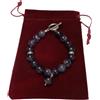 Generic Braccialetto di ametista con chiusura toggle 19 cm ciondolo bracciale donna regalo viola chakra pietra