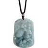 ReadJade Zodiaco Naturale Ratto Giada Ciondolo Grande Verde Chiaro Ratto Quadrato Collana