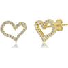 Meissa Orecchini cuore donna argento Orecchini carini ipoallergenici con zirconia cubica Orecchini a borchia Piercing Regalo di compleanno per lei
