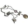 Generic Collana libellula in resina porta foto ottone bronzo pezzo unico (farfalla nero arancio)