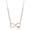 Meissa Collana Argento 925 Donna Collana Infinito Pendente Collana Regolabile 41-46cm con Zircone cubico Gioielli Regalo Donna Compleanno San Valentino, Oro rosa