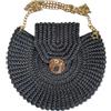 Handmade Borsa a Mano Uncinetto Artigianale - Design Circolare con Catena Dorata - Elegante Borsetta da Donna con Chiusura in Metallo