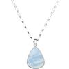 GIOAS Collana Rolo catena semitonda ovale in argento sterling 925 con ciondolo in opale blu Gioielli per donna/uomo