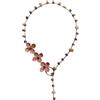Meraki Studio collana fiore di ortensia con perline di madreperla e cristalli di vetro, rosa, collana lunga, collana a Y/a cravatta all'uncinetto, artigianato italiano, made in Italy