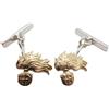 Handmade Carabinieri : Gemelli in Oro Giallo 18 Kt (750) e Argento 925 - polsino camicia - cerimonia -
