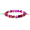 PSS Bracciale donna portafortuna con corni colorati in argento 925 braccialetto elastico pietre dure naturali agata viola