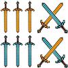 TIVUNORON 10 Pezzi di Spade Gonfiabili, Spade Pixel Gonfiabili, Giocattoli Spada da Pirata per Bambini, Spada Giocattolo Gonfiabile da 63 cm, per Compleanni, Halloween, Cosplay, Accessori per Feste