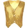 Sxiwei Bambini Ragazzi Scintillante Paillette Gilet Veste Per Coro Jazz Dance Performance Palco Oro 11-12 anni
