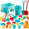 Pavsicgn Toddler Beach Toys, giocattoli da spiaggia, Travel Beach Toys 29 pezzi, Borsa di stoccaggio, pale, lattina di annaffiatura, secchio portatile, rastrello, stampi per bambini di età compresa
