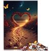 BUBELS 1000 puzzle per adulti regali cuore sulla spiaggia Premium cartone ad incastro preciso regalo per compleanni 26 x 38 cm
