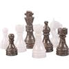 Marble Hives Set di pezzi di scacchi in marmo | Figure in pietra intagliate a mano per adulti, pezzi di scacchi compatibili con tavole da 10, 12 e 15 - Grigio Oceanico e Bianco