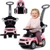 sun baby Auto a spinta per bambini 4in1, scivolo a partire da 1 anni, con clacson e musica, spazio per riporre i bagagli sotto il sedile (Rosa chiaro)