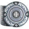 Bullets Playing Cards, 25 Clay Poker Chip Tony per set da poker, valore 1-14 g, diametro 4 cm, colore grigio..