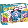 Liscianigiochi- Fantasie Sandy Colorando, Tele Disegnate Colorari, Contenitore, Adesivo per Diamantini, Multicolore, 97500