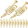 HONITANO Set 12 Strumenti Musicali in Miniatura per Decorazioni Festività, Tromba Giocattolo e Sassofono Miniatura, Accessori per Feste e Case delle Bambole