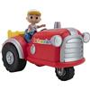 CoComelon Bandai - CoComelon, Trattore musicale rosso, veicolo che riproduce la canzone Old MacDonald (in inglese) e versi di animali, Trattore musicale ed action figure 7 cm, WT0038
