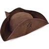 Bristol Novelty Cappello tricorno pirata in tessuto marrone scamosciato (1 pz.) - Design comodo ed elegante, perfetto per feste a tema pirata, Halloween e altro ancora
