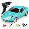 TENIREALX LDRC 1804 RC Drift Car con giroscopio luci LED, scala 1/18 Mini MX-5 RWD 2.4GHz controllo proporzionale completo auto sportiva da corsa o hobbisti adulti - Versione RTR/1 batteria