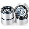 ZHRCFUN 4 cerchioni in lega di alluminio RC Beadlock da 1,9 pollici, per tutti gli aggiornamenti del crawler TRX4 SCX10 RC, titanio