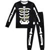 Generico Halloween Set di Due Pezzi Completo Sportivo Bambino Stampa Unisex Maniche Lunghe Pantaloni con Elastico in Vita Vestito Halloween Costumi (Black, 2-3 Years)