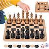 Generico Scacchiera In Legno - 25x25cm | Set Scacchi E Dama | Gioco Da Tavolo Legno Famiglia Serata Gioco Adulti Bambini Principianti Esterno Viaggio