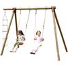 New Plast ALS1349 - Altalena in Legno Fiordaliso: 2 Altalene con Scala in Corda