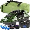 YLLLLY 500M 3 tramogge GPS barchino carpfishing Bait Boat Carp Hook Post barca da pesca, sensore LCD Fishfinder, con borsa, 12000mAh Batteria di grande capacità, regala antenne, eliche e altri piccoli regali