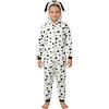 Generico Costume Dalmata Bambino Bambina Dalmata Tutina con Cappuccio Costume Animali Neonato Bambino 1-4 Anni Costumi per Carnevale, Addio al Celibato, Cosplay e Feste