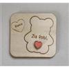Generico Regalo madrina/padrino battesimo in legno personalizzati con nomi- regalo personalizzato - nascita- battesimo- bambini- bomboniere 10cmx10cm (Orso Rosa)