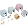 Mamabrum - Selezionatore di forme Fattoria degli Animali con 5 Scatole in Legno per Bambini dai 12 Mesi, Casette per Animali e Torre Didattica per Apprendimento del Conteggio