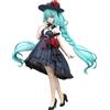 Xinchangda Miku Statua Miku Action Figure Anime, modello di scultura Miku, abito nero con rose rosse in posizione standing in PVC, da collezione per i fan 19 cm