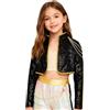 Riismen Singer Costume per Bambini Cosplay Anime di Carnevale Halloween Costumes per Ragazza Corto Giacca Idolo con Paillettes Luccicanti Nero 3-4 anni
