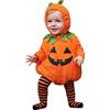 DaPongZhi Vestito Zucca Bambina Costume Halloween Bambino per Neonato con Cappuccio Leggings a Piedi a Righe Set 2 Pezzi per Bambini 0-24 Mesi Tutina Morbida per Feste Foto e CarnevaIe (09-Orange, 0-6 Months)