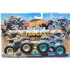 Hot Wheels Monster Trucks Leopard Shark contro Mega Wrex, coppie di demolizione